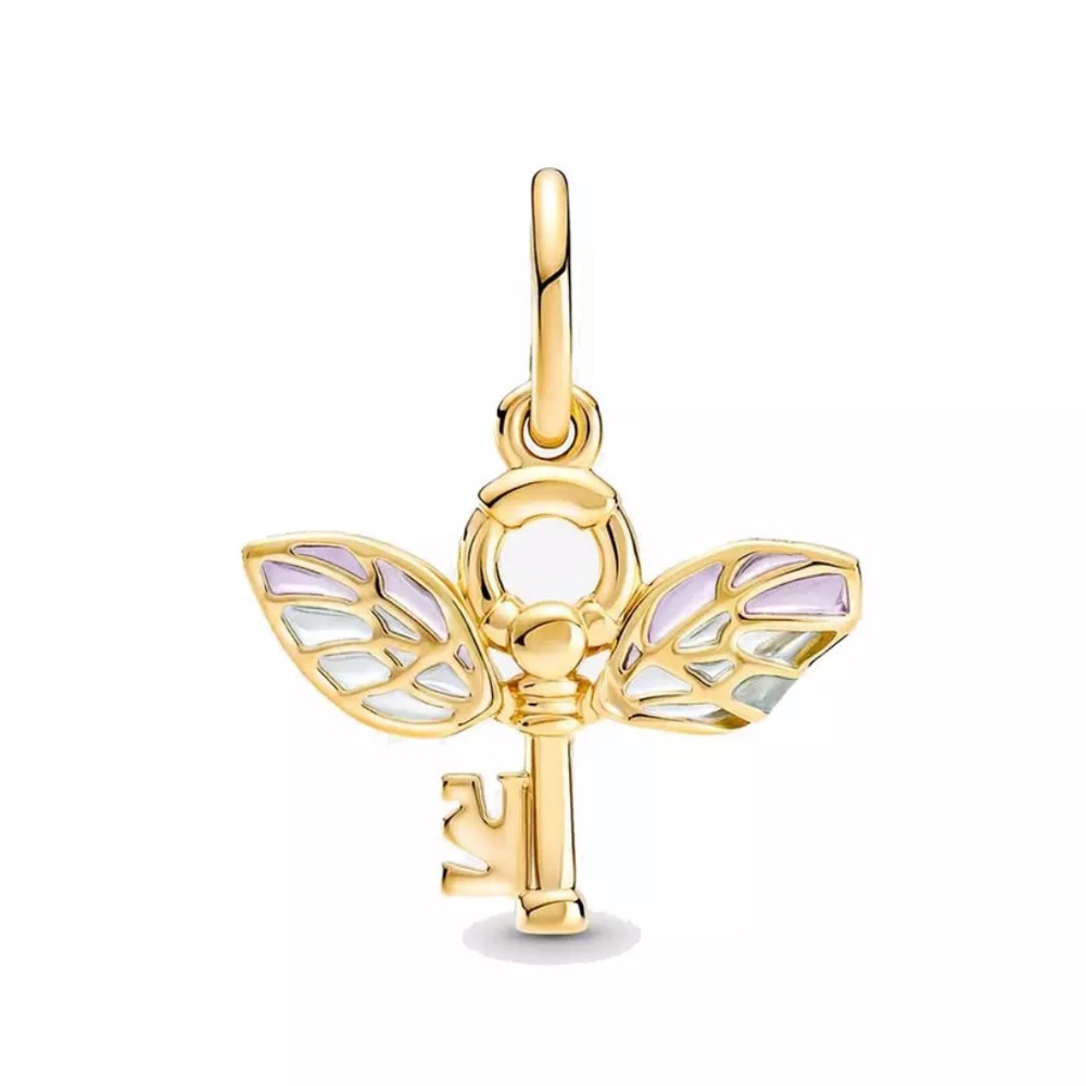 NWOT Harry Potter, Winged Key Pendant, Gold-Plated Charm Silver 925